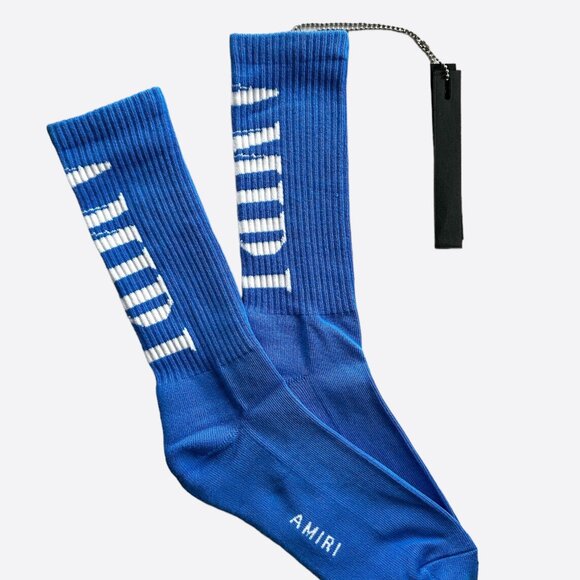 Amiri Blue & White Core Logo Socks - Picture 3 of 3